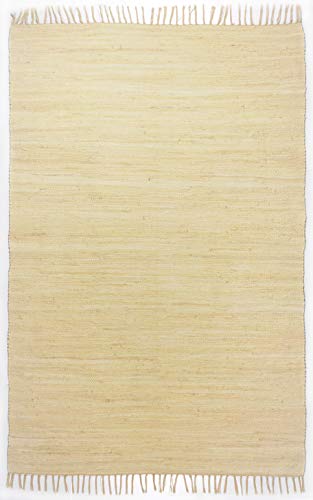 Theko Happy Cotton Tapis 100% Coton 100_Natural Rectangulaire 60 x 120 cm Naturel