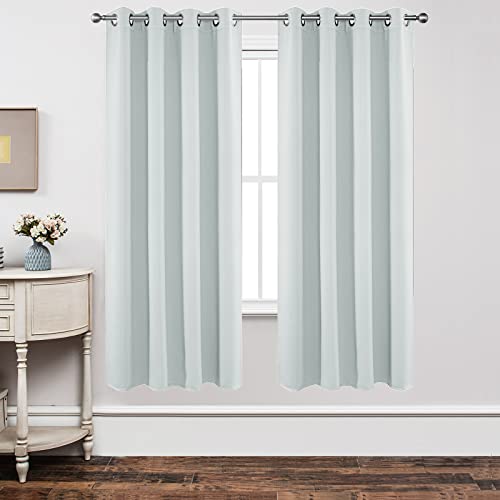 Joydeco - Juego de 2 Paneles de Cortinas Opacas, Cortinas largas con Aislamiento térmico, con Ojales, para Ventana de Sala de Estar o Dormitorio, 132 x 183 cm, Blanco grisáceo
