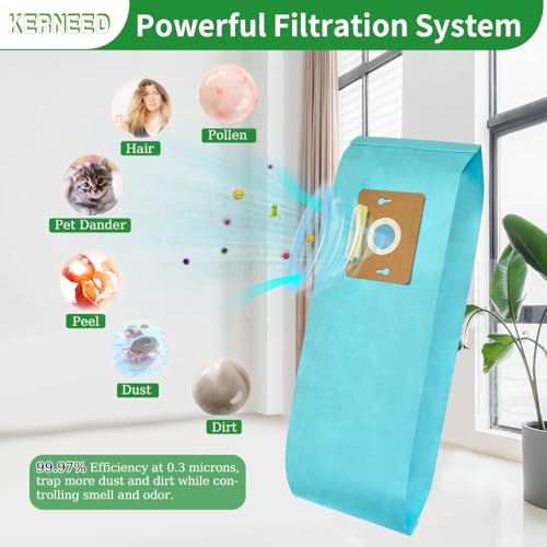 Image of 8 Pack Type F Vacuum Bags for Riccar Supralite R10E, Rsl1, Rsl1a, Ral1ac, Rsl2, Rsl3, Rsl3c, Rsl4, Rsl5, Rsl5c & Simplicity Freedom F3600, F3500, F3400, F3300, SF1 Uprights #Part RFH6 RSL-6 SFH6
