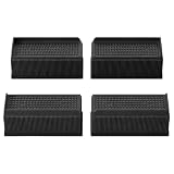 URCheers 4 piedini rialzati per mobili, regolabili in altezza, in TPE (2,6/5,1/7,1 cm), quadrati o rettangolari, antiscivolo, per divano, tavolo, letto, lavatrice (nero, rettangolare da 5,1 cm)