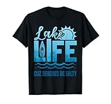 Photo Gallery lake life cuz beaches be salty funny retro sunset lake mode maglietta Photo Gallery lake life cuz beaches be salty funny retro sunset lake mode maglietta