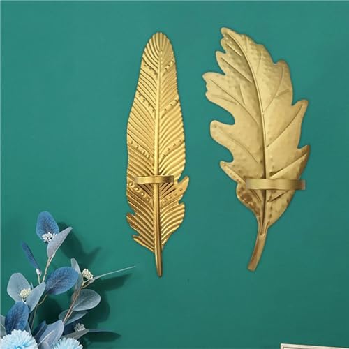 Candelabros de pared de metal con acabado texturizado dorado premium 4
