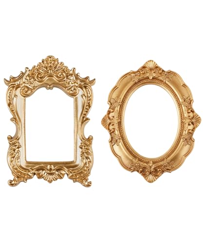 Image of xinxingin 2 PCS Vintage Frames, Photo Frame with Marbled Pattern, Mini Photo Frame for Wall Decor, Vintage Style Display for Home and Office, Compact Size for Tabletop and Shelf Placement