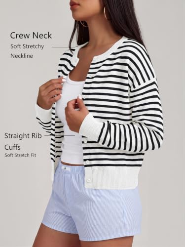 Image of Trendy Queen Cropped Cardigan Sweaters for Women Fall Fashion Clothes 2026 | Lightweight Knit Button-Down, Y2K Open-Front Layering Piece for Fall, Spring & Office Wear