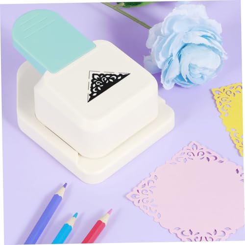 Perforadora de esquina con patrón de flores y corte triangular limpio para scrapbooking DIY 6