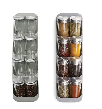 Aryamurti Spice Insert Drawer, 8 Grids Spice Rack Dining, Spice Storage for Kitchen |39.5 x 10 x 4.8 cm | Grey 4