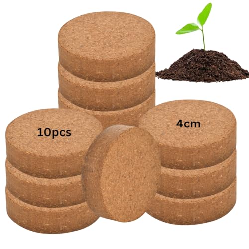 Image of ecofynd Cocopeat Coin, Coir Disc for Potting Soil Mix, Seedling & Plant Starter (10MM, Pack of 10)