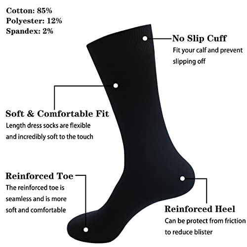 Men's Dress Socks 5 Pairs Mens Cotton Calf Business Formal Socks Soft Breathable Athletic Long Crew Casual Socks2