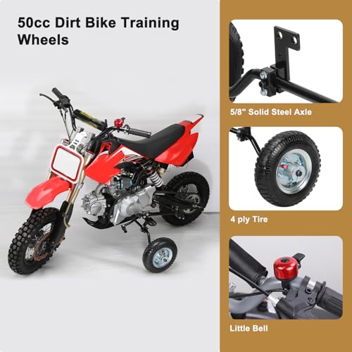 Image of EOPOAYI Dirt Bike Training Wheels 50cc with Bell Replacement for Razor MX350 MX400 MX500 MX125 Dirt Rocket CRF50 XR50 CRF50F PW50 PW80 TTR50 SYX Moto X-pro JR50 SSR SX50 Mini Pit Bike Motorcycle Parts