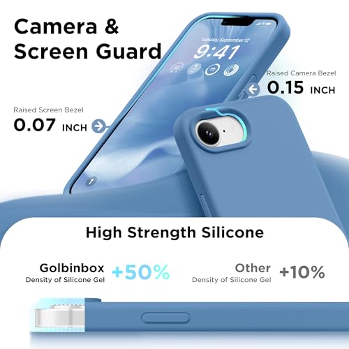 Image of GolbinBox Magnetic for iPhone 17e /16e Case, Silicone Cover, Lake Blue