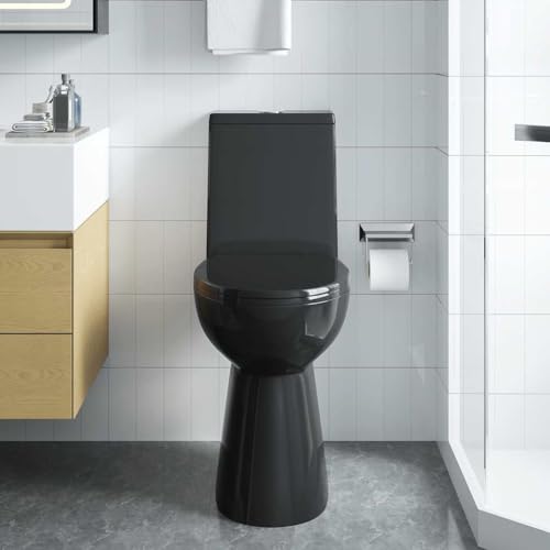 Générique Toilette sans Rebord 7 cm Hauteur supplémentaire Abattant Amorti Céramique Noir,Quincaillerie, Plomberie, Équipements sanitaires, Toilettes &...