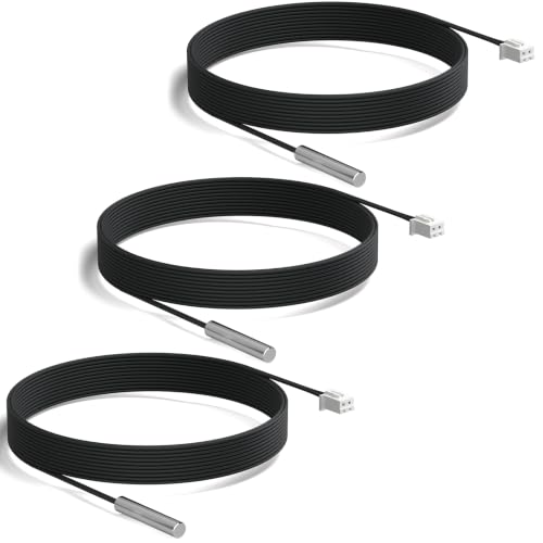 Image of DROK 10K Temperature Sensor Probe 3pcs, 3 Meter Waterproof Temp Sensor Probe, Stainless Steel 3950 NTC Temp Sensor Probe, Digital Temperature Transmitter Extension Cable
