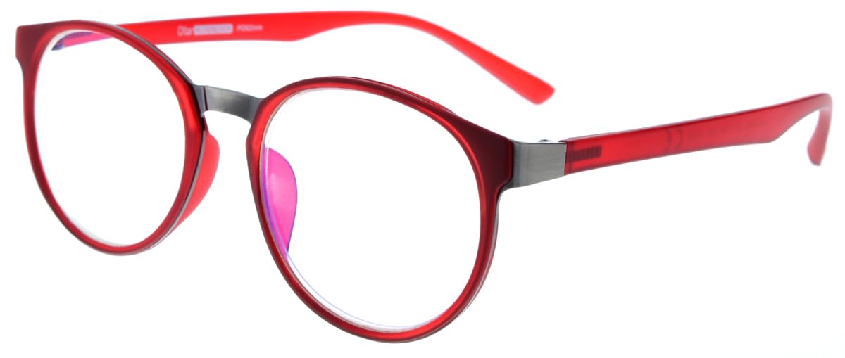 Eleganckie okulary do czytania z tworzywa sztucznego z praktycznym blokerem niebieskiego i twardym etui na okulary w kolorze czerwonym