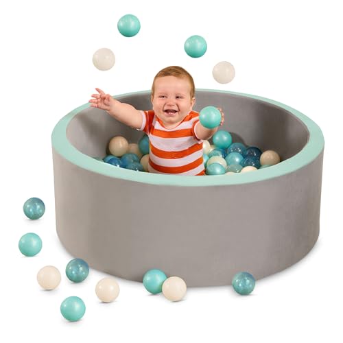B. toys Battat Soft Foam Ball Pit with 100 Crush-Resistant Balls