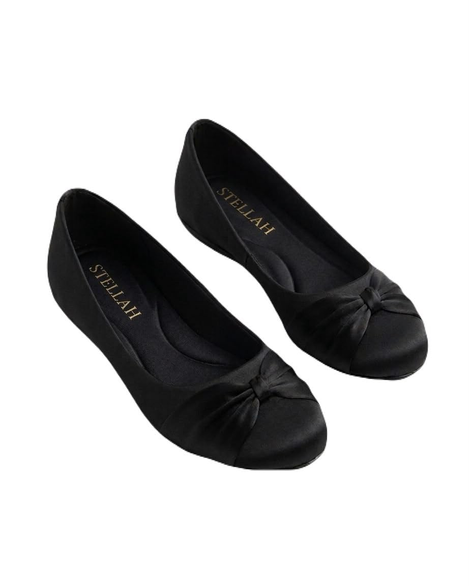Women's Comfort Flat Ballerina Shoes | Slip-On Round Toe Formal Office Flats with Elegant Bow Detail | Cushioned Insole | Lightweight Footwear-image-36