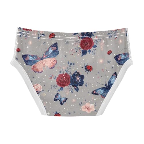Wusikd Blue Pink Flowers Boys' Underwear Cotton Insects Boys Briefs Soft Toddler Underwear 2T2