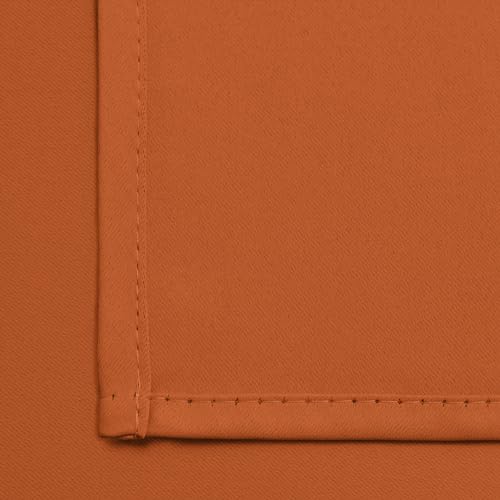 Yakamok Room Darkening Orange Blackout Curtains Thermal Insulated Grommet Curtain Panels for Bedroom, 52W x 63L, Burnt Orange, 2 Panels