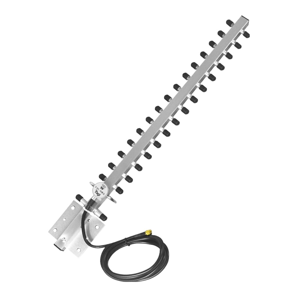 Ya-gi Antenne WiFi 2,4 GHz (25 dBi) Antenne Ya-gi sans Fil à Gain élevé Booster directionnel 2400-2500 MHz avec connecteur RP-SMA pour routeur réseau sans Fil