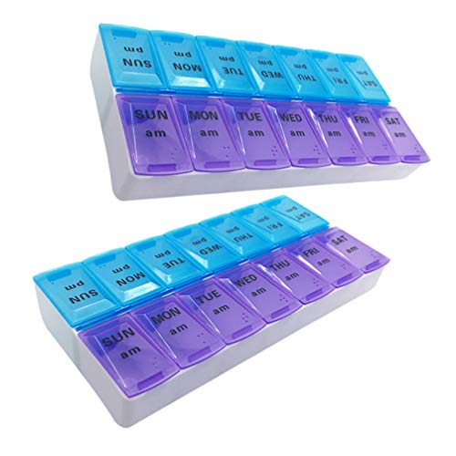 Caixa 2pcs Planejador De Medicamentos Medicação Caixa De Pílula De Vitamina Gigante Organizador