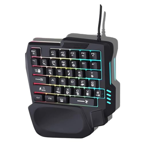 GONRIDASH One-Handed Gaming Keyboard, 35 Keys, 3 Color...