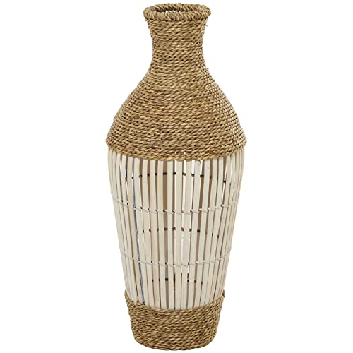 Deco 79 Seagrass Handmade Tall Woven Floor Vase, 10" X 10" X 25", Brown #TOP4