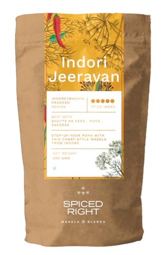 Image of Spiced Right Jeeravan Masala Indore 200gm - All Natural Indori Poha Masala, No Artificial Colouring or Flavouring, Authentic Jiravan Masala, Buknu Powder Kanpur