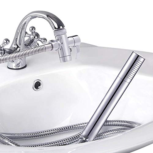 Sink Hose Sprayer Shower Rinser Set with Faucet Diverter Valve Home Improvement for Utility Room, Bathroom, Laundry Tub, kitchen Faucet by ZCONIEY