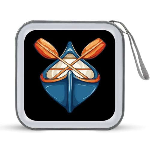 Paddling Canoe Rower Canoer Rowing Paddler CD Case Portable DVD Holder Storage Organizer for Home Travel