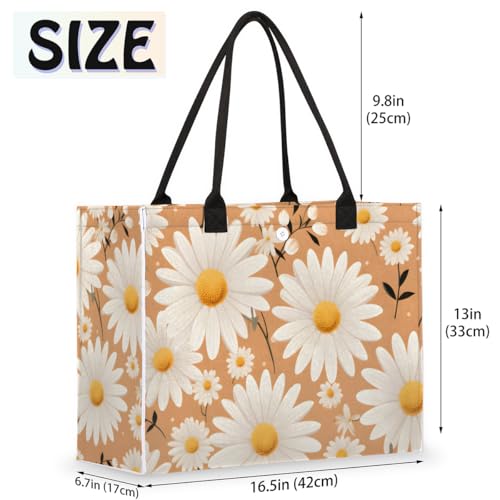 Chrysanthemum White Tote Bag for Women Large Beach Bag Reusable Tote Bags for Work Travel Beach Shopping2
