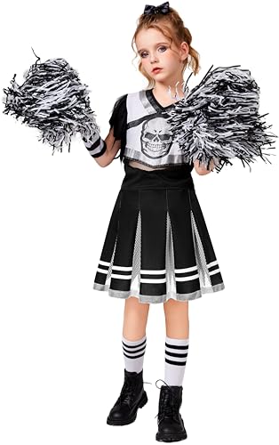 Bordazor Girls Zombie Cheerleader Costume Scary Halloween Cheerleading Costume thumb #3