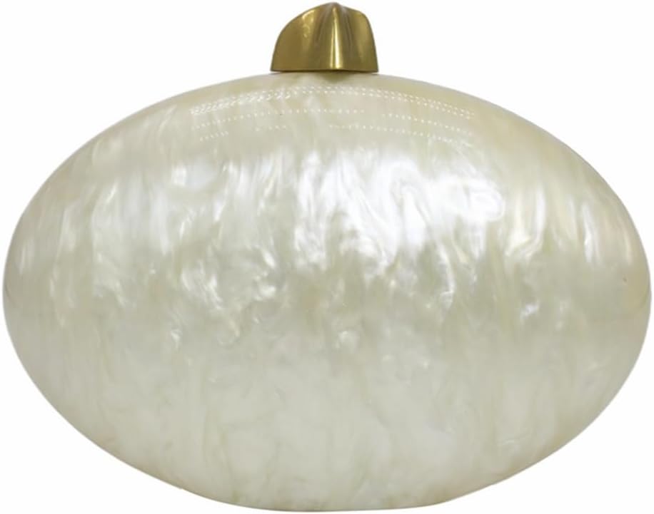 Shell Shape Acrylic Clutch Trendy Metallic Acrylic Evening Bag Shiny Egg Purses and Handbags for Women Wedding Party