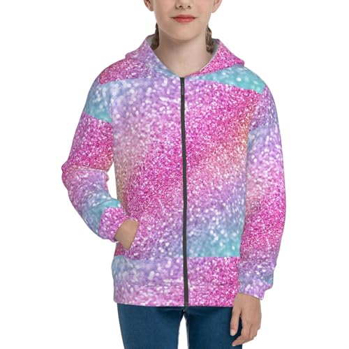 Fun Rainbow Pink Kid Hoodies Boys Zip Up Sweatshirts Girls Pullover with Pocket3