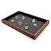 Premium Wood DND Dice Tray with Matching Crystal Dice Set