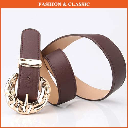 Casual Faux Leather Belt for Women, Fashion Belts Cowgirl Cowboy Pin Buckle Waist Strap for Jeans Pants Dresses2