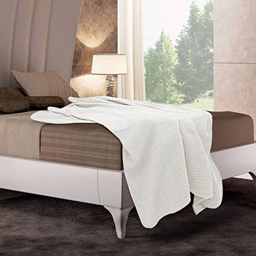 Cotton Blanket King Size 104X90 Inches – Soft & Breathable Waffle Weave Thermal - Moderate Weight Makes It A Perfect Option For Fall And Great For Layering Beds #TOP3