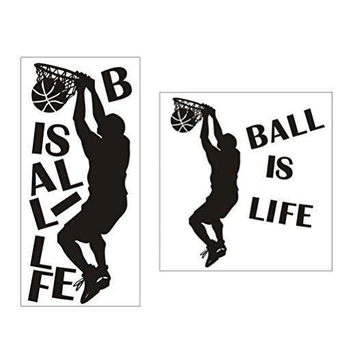 Adesivo de parede de basquete IMIKEYA em PVC Letra Ball is Life Wall Sticker Poster Tema de Basquete