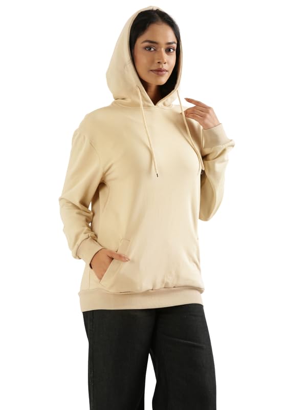 Image of SAADAA Unisex Pullover Fleece Hoodie for Men & Women | 100% Cotton Top Surface | Fleece Inner | Casual Fit | 2 Pockets | Winter Wear