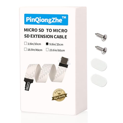 PinQiongZhe Micro SD Card Extension Cable with Built-in Capacitive Resistor Screw Holes(9.8in/25cm)