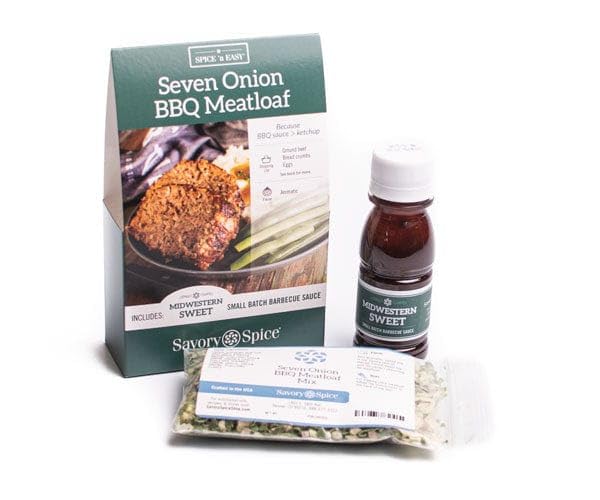 Savory Spice Seven Onion BBQ Meatloaf Spice & Easy Meal Starter Spice Mix - Meatloaf Seasoning Mix Box with Seasoning Packet & Sauce (Net: 5.3 oz)