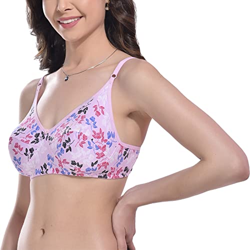 Image of FIMS - Fashion is my style Cotton Bra Non-Padded Non-Wired Bra Floral Print Bra for Women Combo Pack Girls Everyday Bra