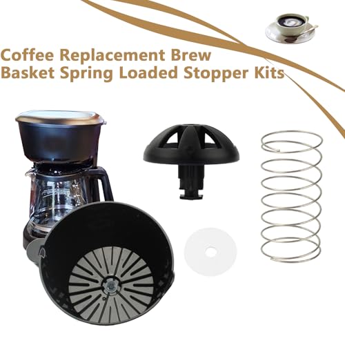 Image of 2-Pack Replacement Coffee Brew Basket Spring Loaded Stopper Kits | Fits Mr. Coffee, Black And Decker, Hamilton Coffee Maker Parts, Replaces Part Numbers 112435-000-000 185774-000-000