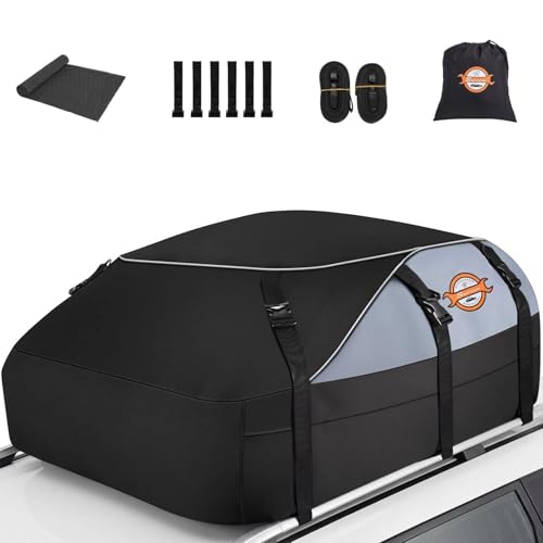 Sailnovo Soft Car Rooftop Cargo Carrier Roof Bag 20 Cubic Feet Waterproof Car Top Carrier Fits Most Vehicle with/Without Rack Include Anti-Slip Mat 6 Reinforced Straps 6 Door Hooks