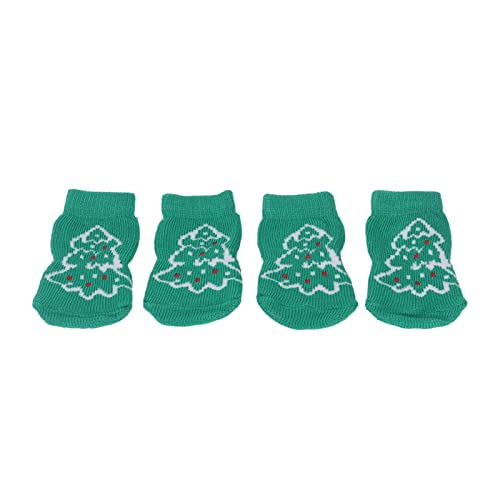 Meias para cachorro, algodão 4 peças, meias de Natal para cachorro tricotadas para uso interno