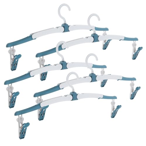 PRETYZOOM 5Pcs Portable Folding Clothes Hangers Lightweight Space Saving Travel Hangers with Sturdy Clips for Jeans Shirts and Pants for Outdoor Trips and Home Use