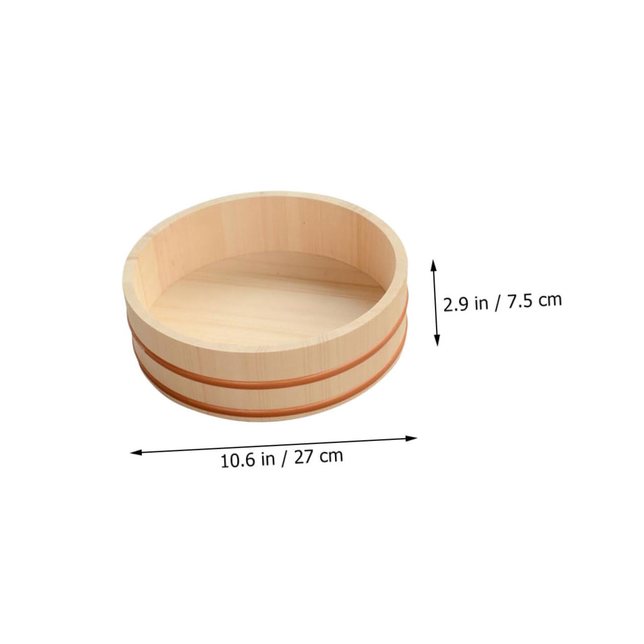 MAGICLULU Seau à Sushis Japonerie Rond Grosse Capacité en Bois et Cuivre