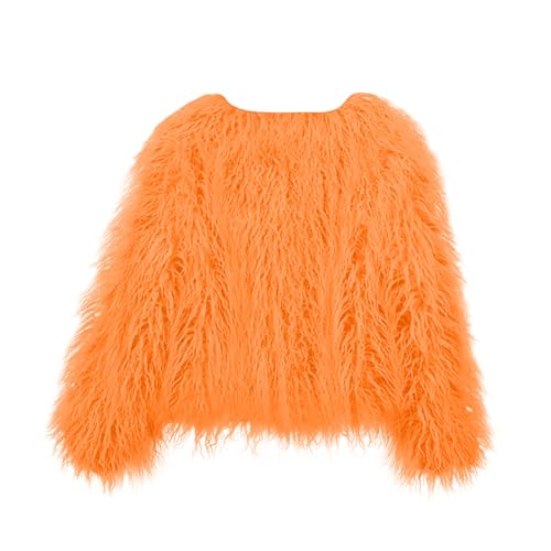 Faux Fur Jacket Women Cropped Fuzzy Fleece Open Front Shaggy Cardigan Long Sleeve Fluffy Winter Short Coat Outwear3
