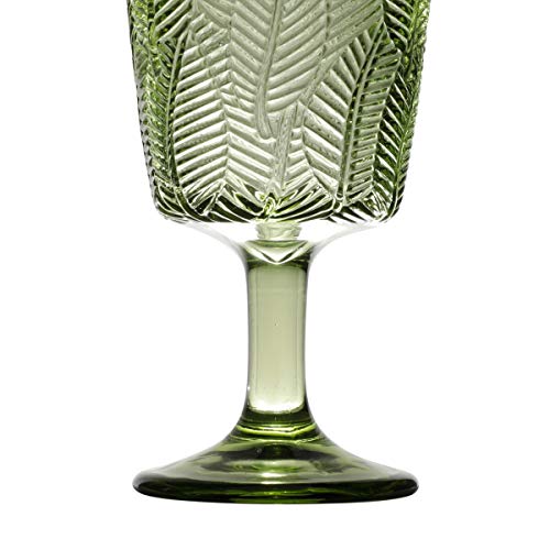 CJ 6 TAÇAS VIDRO LEAVES VERDE 320ml