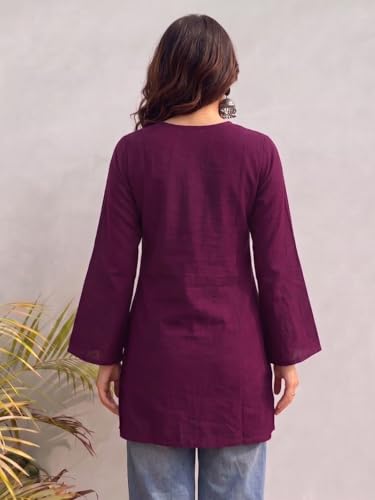 Image of ANNI Designer Cotton Short Kurti for Women | Stylish Kurti | Short Kurti Top | Casual Kurta for Women | Comfortable Cotton Kurtis for Womens