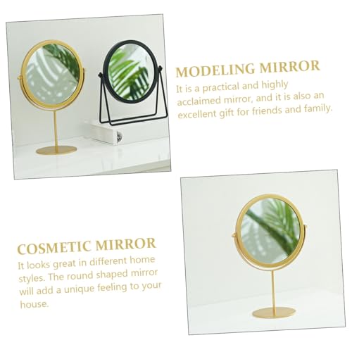 Miroir de maquillage rond rotatif grand format pour bureau - 5