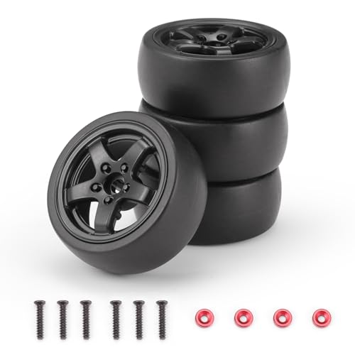 HAIBOXING RC Drift Car Spare Parts,1/18 Remote Control replacement Drift Wheels Complete(Front/Rear) 4pcs with Wheel Rings Apply to 2196 & 2197(29012)